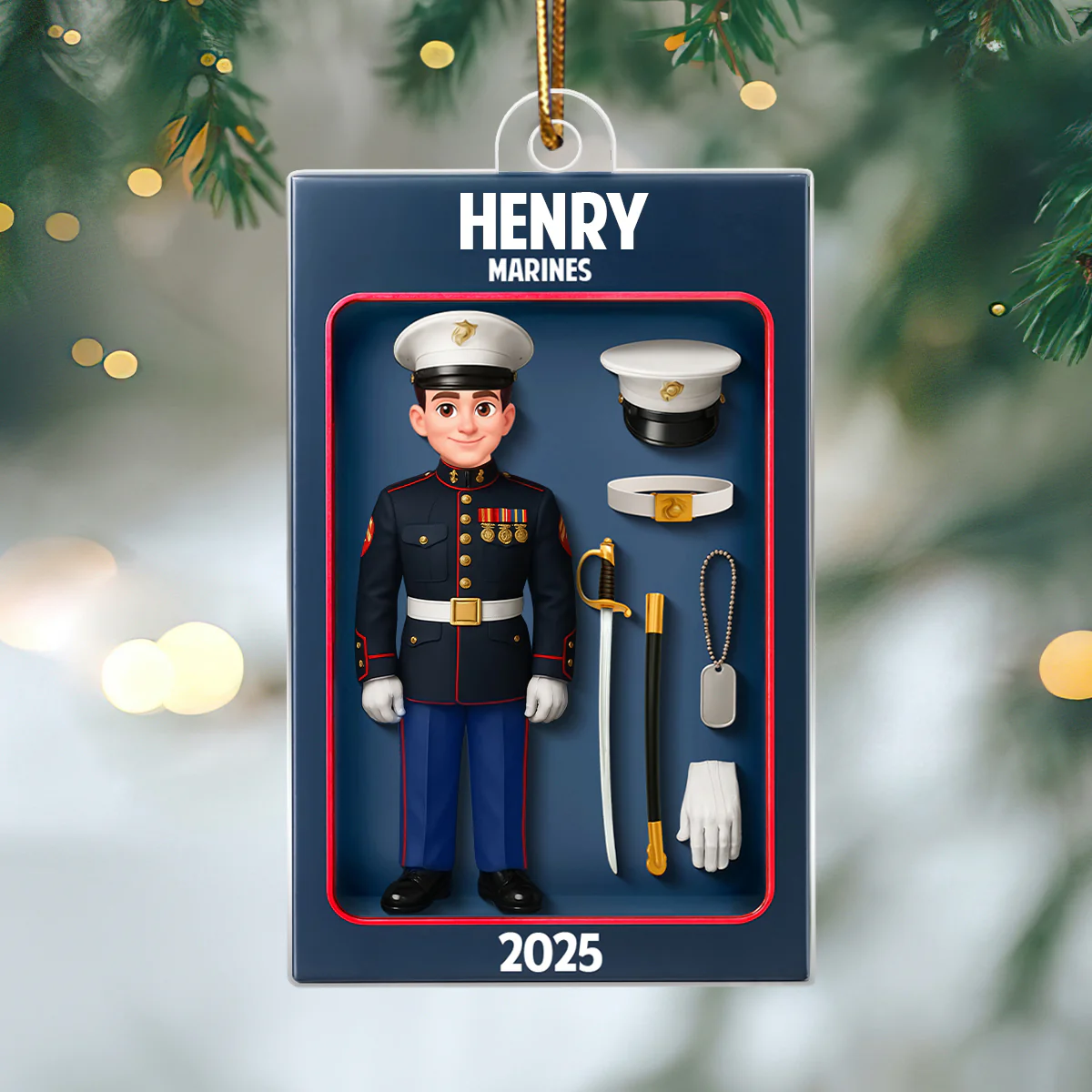 Military Action Figure - Personalized Acrylic Ornament - Special Gift For The Military - Image 6