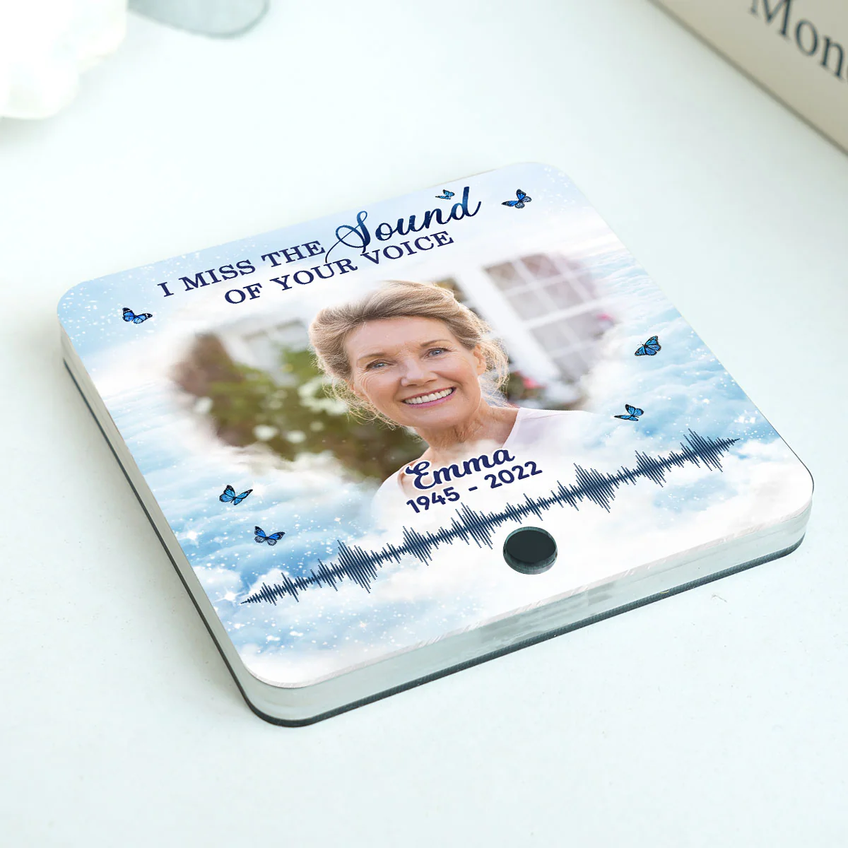 Miss The Sound Of Your Voice Memorial Photo Upload Voice Message Remembrance Keepsake Personalized Music Fridge Magnet - Image 4