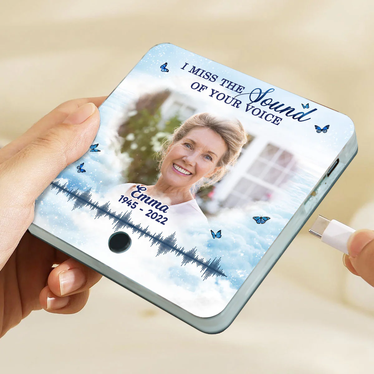 Miss The Sound Of Your Voice Memorial Photo Upload Voice Message Remembrance Keepsake Personalized Music Fridge Magnet - Image 7