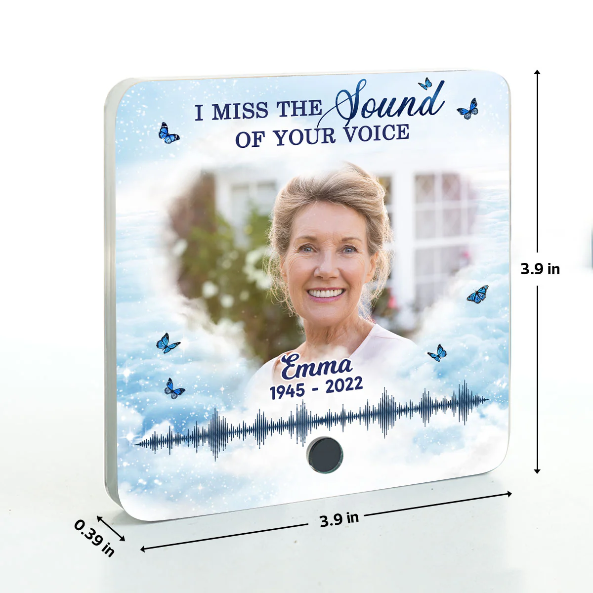 Miss The Sound Of Your Voice Memorial Photo Upload Voice Message Remembrance Keepsake Personalized Music Fridge Magnet - Image 8