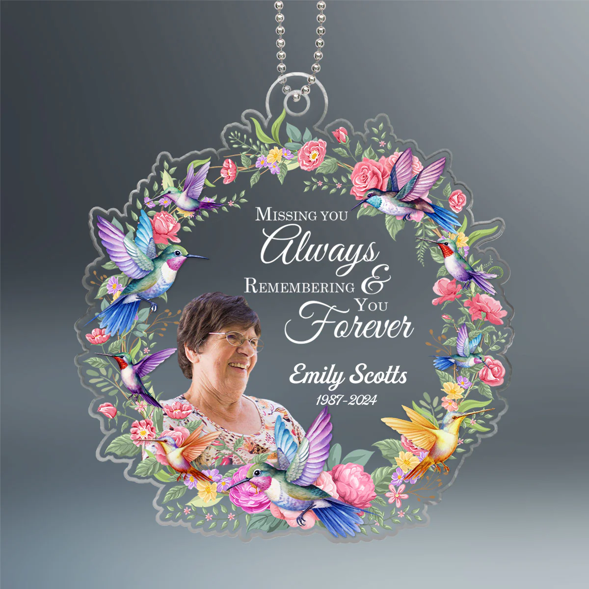 Missing You Always Remembering You Forever Personalized Acrylic Ornament - Image 2