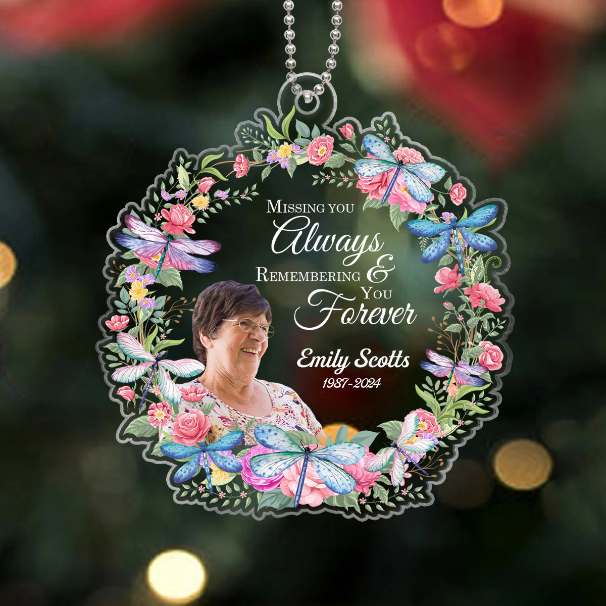 Missing You Always Remembering You Forever Personalized Acrylic Ornament - Image 5