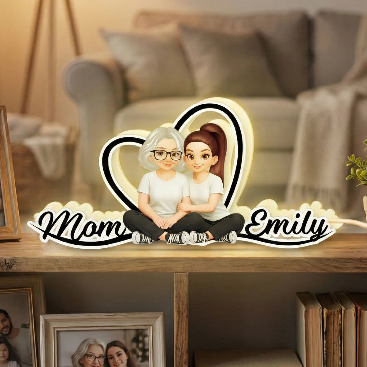 Mom And Daughter Forever Love - Personalized Light Box - Gift For Mom, Daughter - Image 2