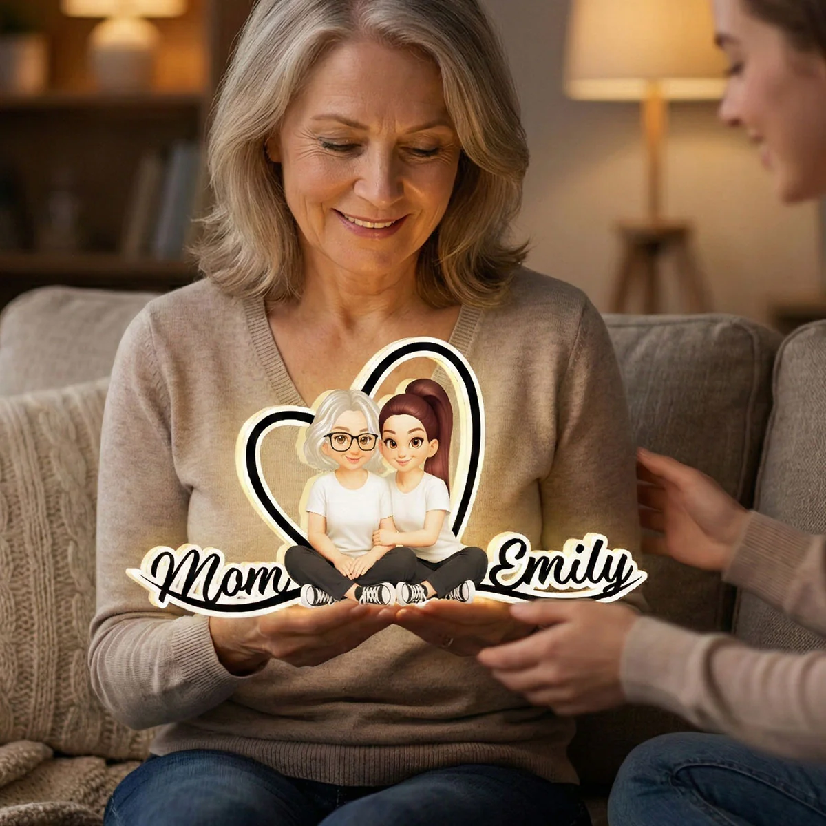 Mom And Daughter Forever Love - Personalized Light Box - Gift For Mom, Daughter - Image 6