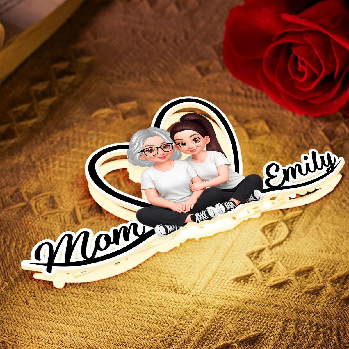 Mom And Daughter Forever Love - Personalized Light Box - Gift For Mom, Daughter - Image 8