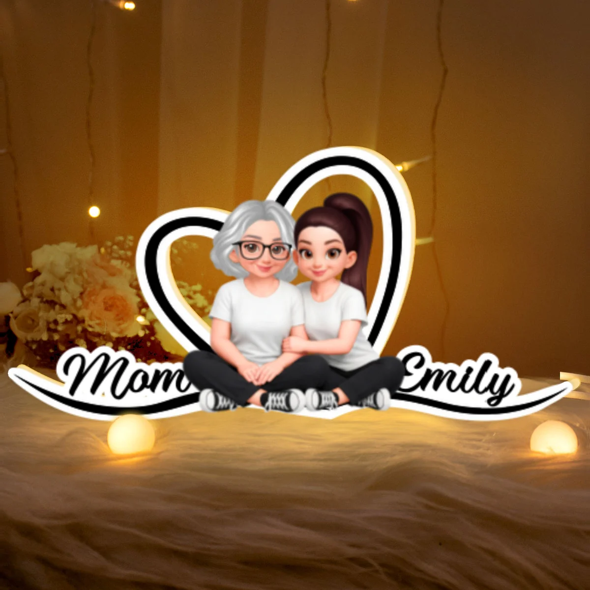 Mom And Daughter Forever Love - Personalized Light Box - Gift For Mom, Daughter - Image 9
