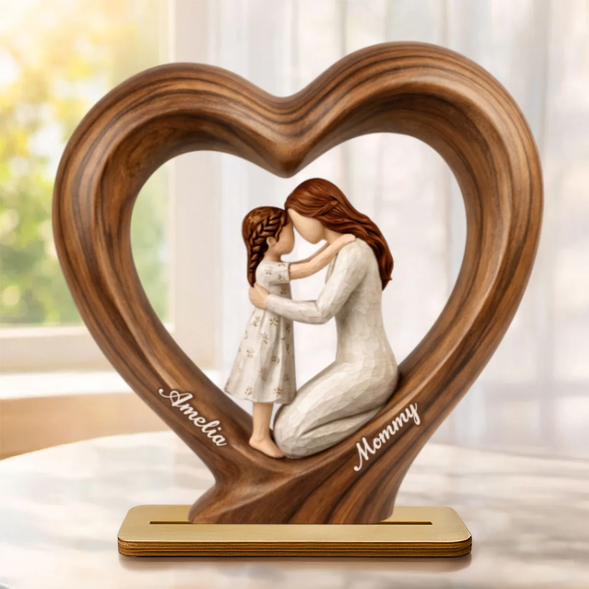 Mom and Daughter Son - Personalized 2-Layered Wooden Plaque - Mother's Day Gift for Mom, Wife - Image 10