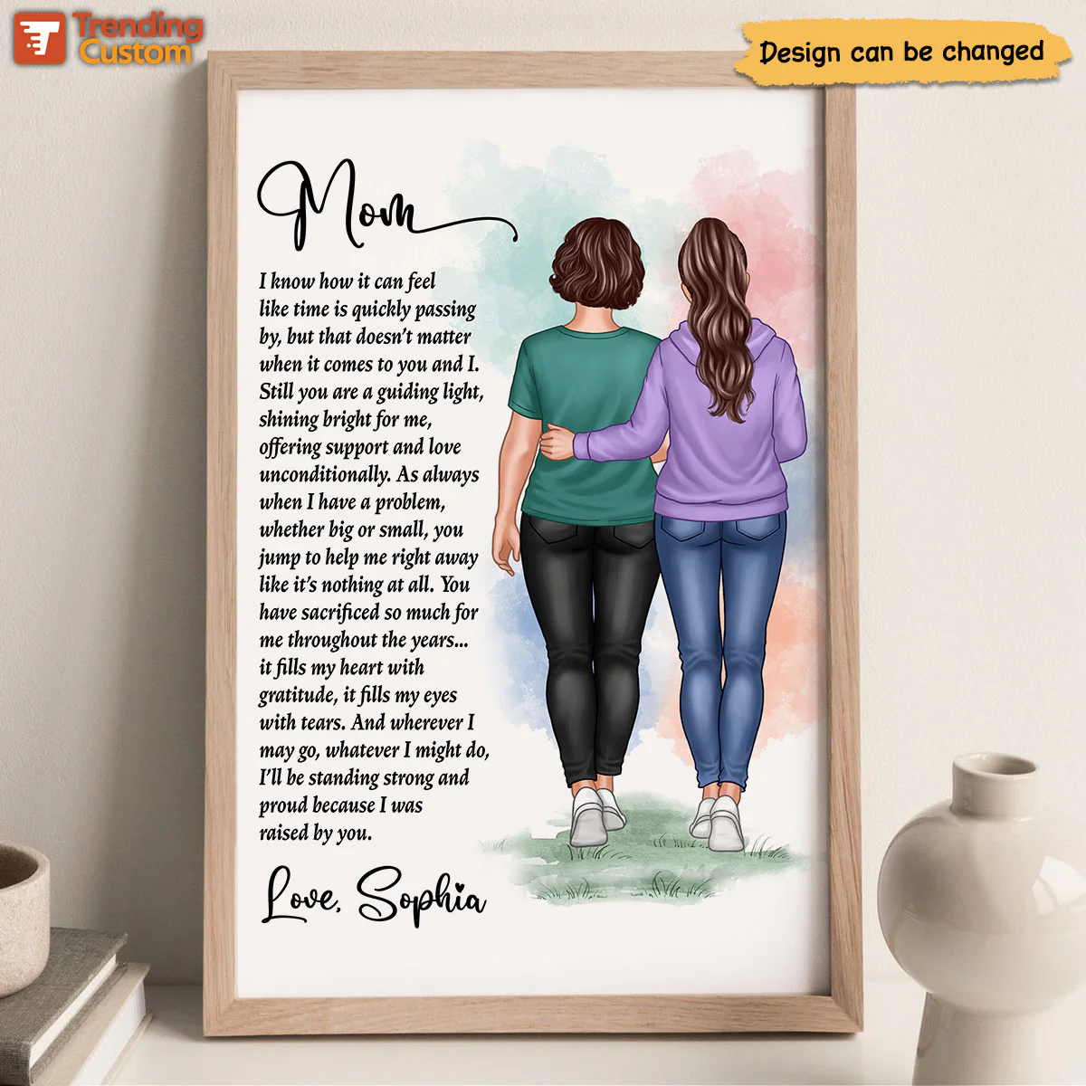 Mom And Daughter Walking To My Mom Mother‘s Day Gift Personalized Vertical Poster - Image 4