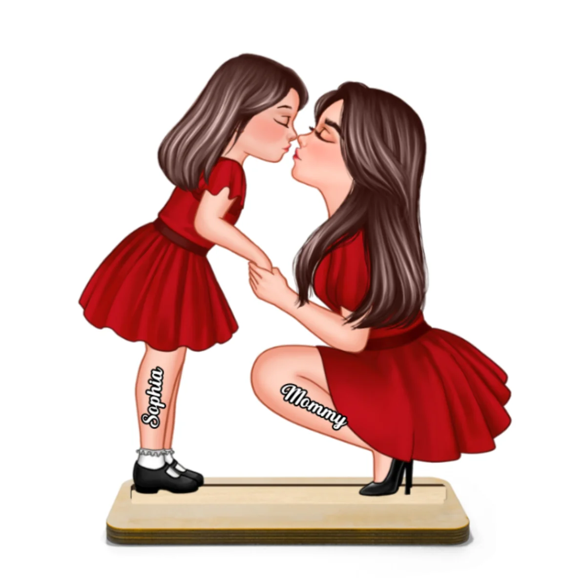 Mom And Kid Holding Hands Kissing Gift For Mom Personalized Standing Wooden Plaque - Image 8