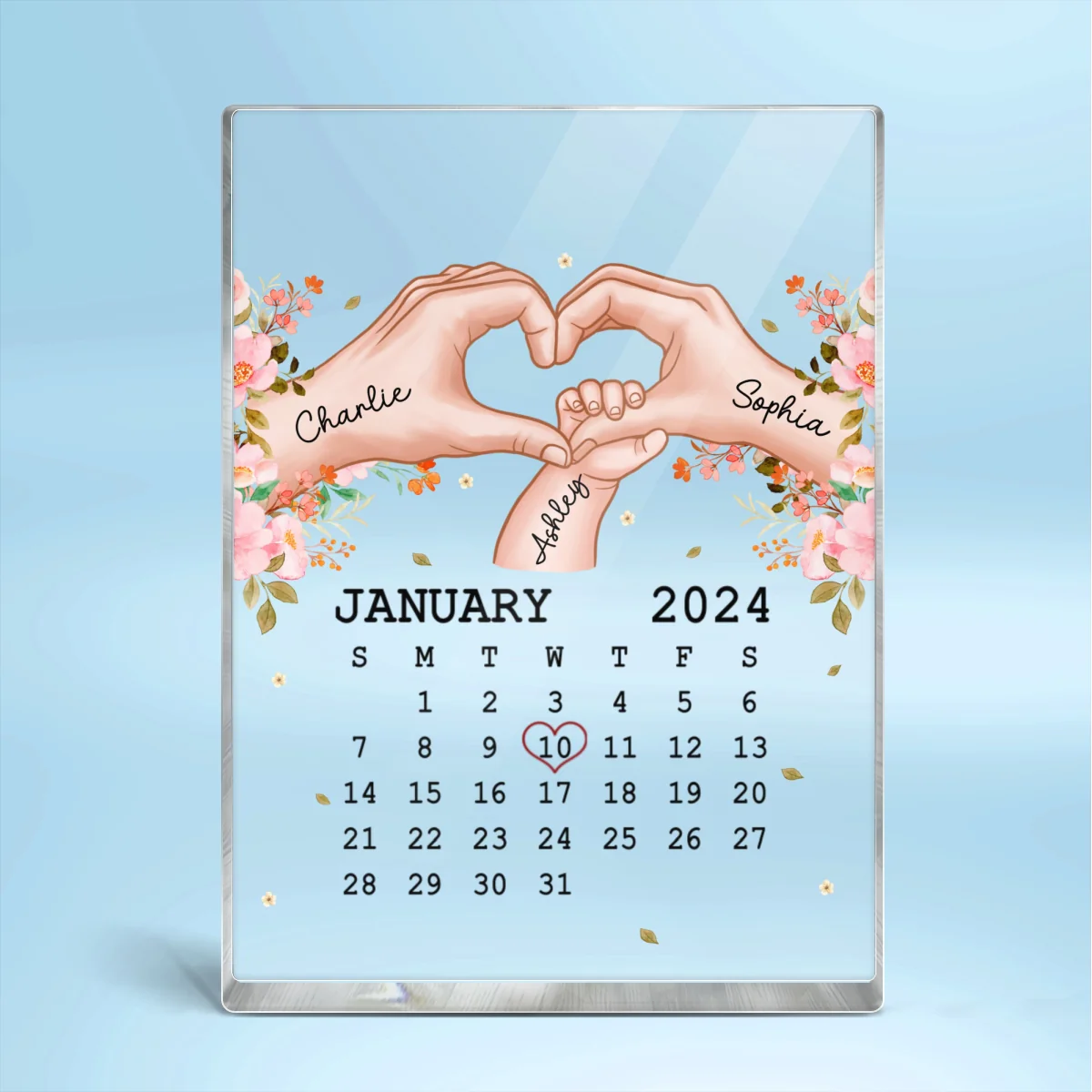 Mom And Then There Were Three Calendar Personalized Vertical Rectangle Acrylic Block Plaque - Image 5