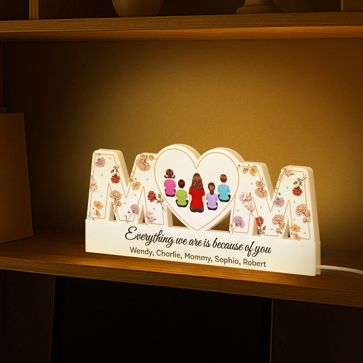 MOM Birth Month Flower Personalized Light Box, Heartfelt Gift For Mom - Image 5