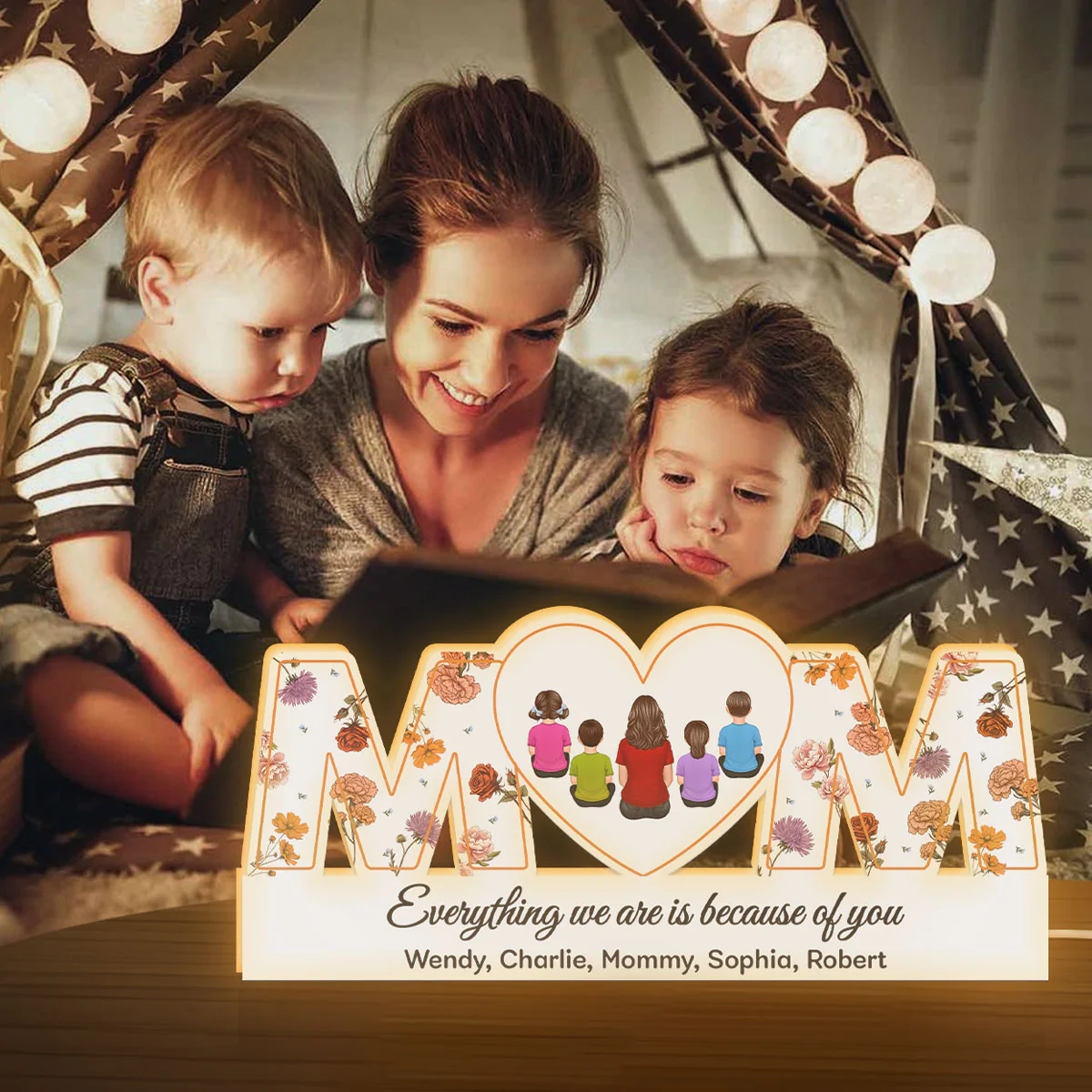 MOM Birth Month Flower Personalized Light Box, Heartfelt Gift For Mom - Image 7