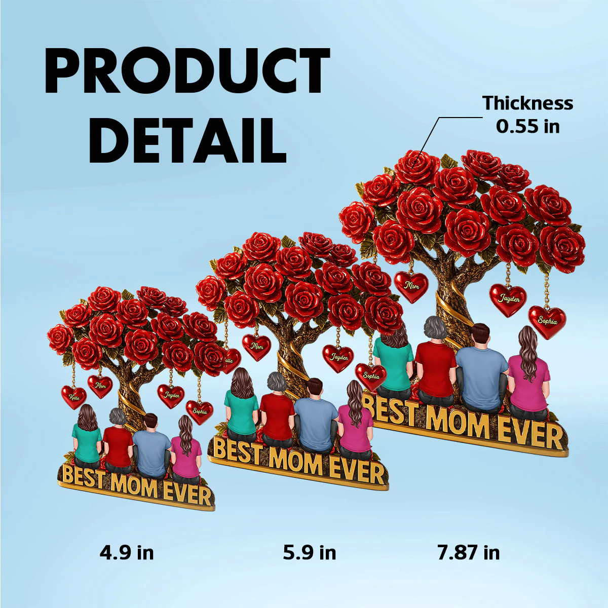 Mom & Children Under Beautiful Rose Tree Personalized Acrylic Block Plaque - Image 10