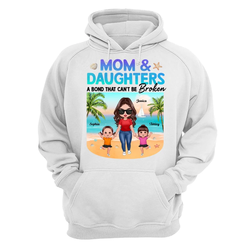 Mom Daugher A Bond That Can‘t Be Broken Mother Holding Daughter Hand Gradient Glitter Personalized Shirt - Image 13