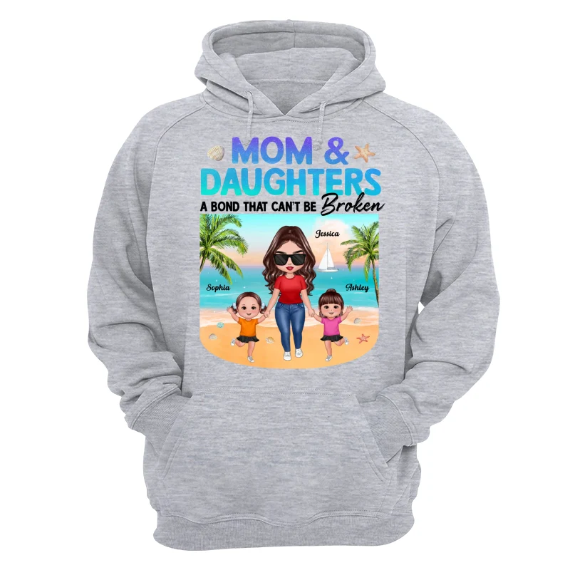 Mom Daugher A Bond That Can‘t Be Broken Mother Holding Daughter Hand Gradient Glitter Personalized Shirt - Image 14