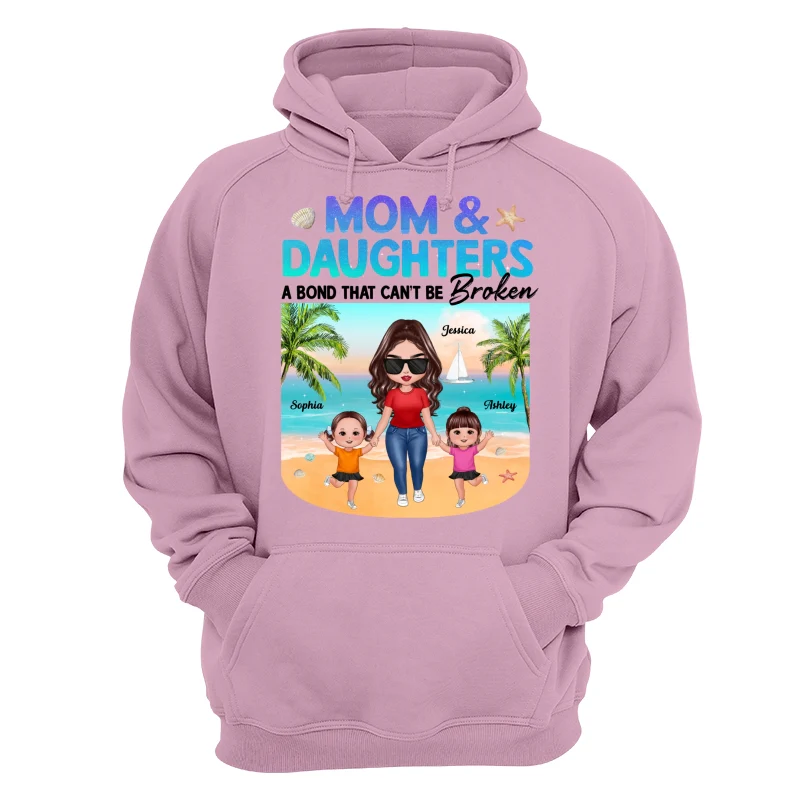 Mom Daugher A Bond That Can‘t Be Broken Mother Holding Daughter Hand Gradient Glitter Personalized Shirt - Image 15