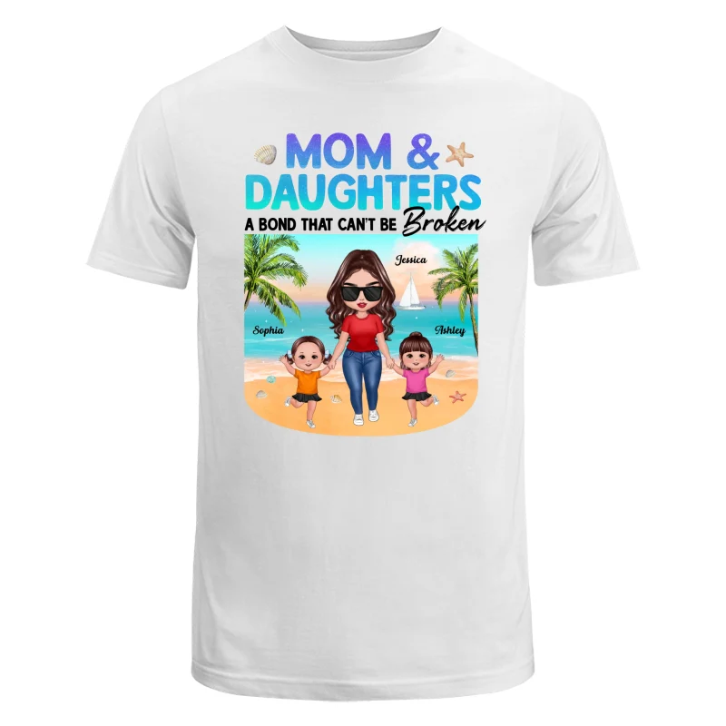 Mom Daugher A Bond That Can‘t Be Broken Mother Holding Daughter Hand Gradient Glitter Personalized Shirt - Image 5