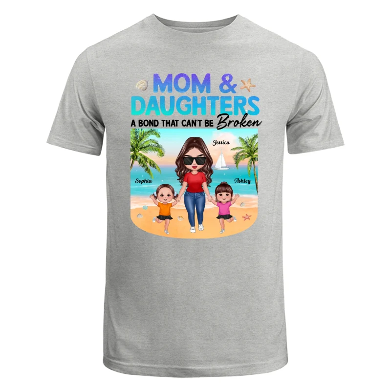 Mom Daugher A Bond That Can‘t Be Broken Mother Holding Daughter Hand Gradient Glitter Personalized Shirt - Image 6