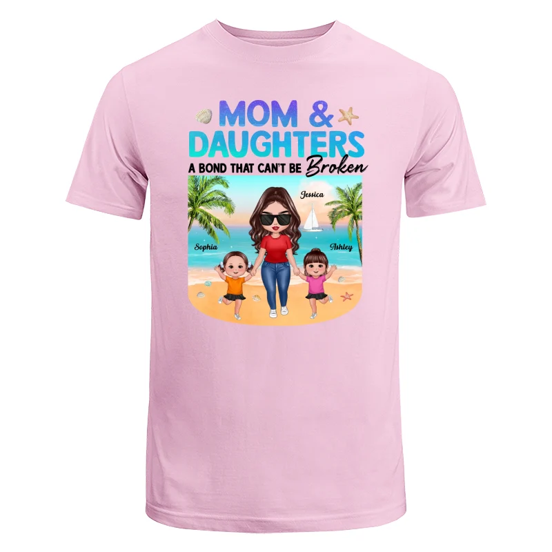 Mom Daugher A Bond That Can‘t Be Broken Mother Holding Daughter Hand Gradient Glitter Personalized Shirt - Image 7
