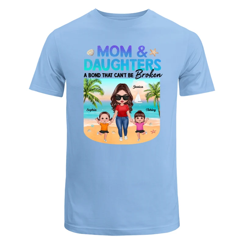 Mom Daugher A Bond That Can‘t Be Broken Mother Holding Daughter Hand Gradient Glitter Personalized Shirt - Image 8