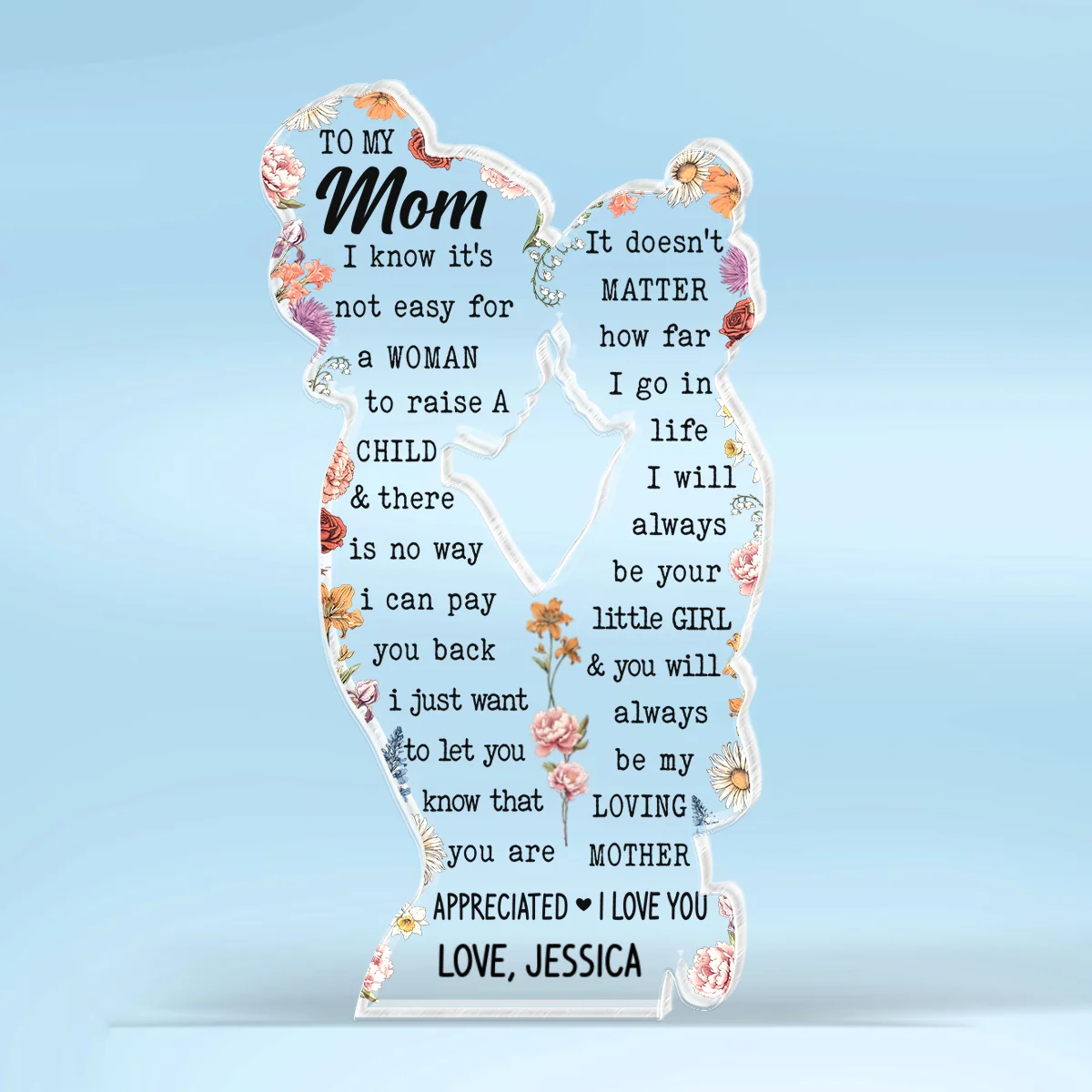 Mom & Daughter Birth Month Flower Personalized Acrylic Plaque Custom Shape, Perfect Gift For Mom - Image 8
