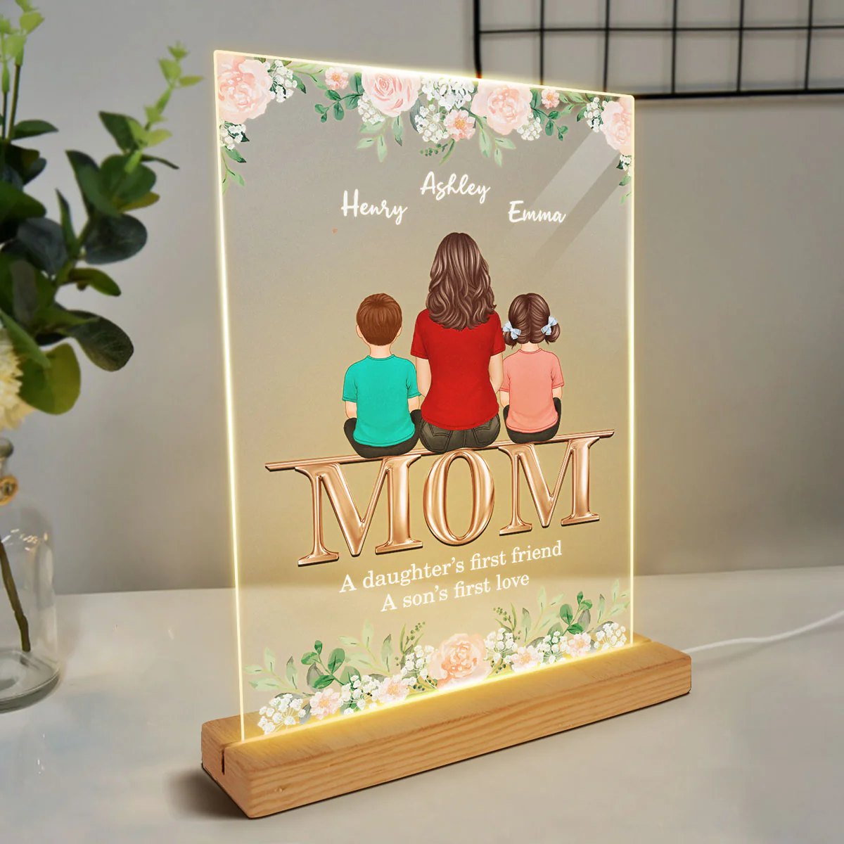 Mom Daughter First Friend Son First Love Personalized Acrylic LED Lamp Night Light - Image 3