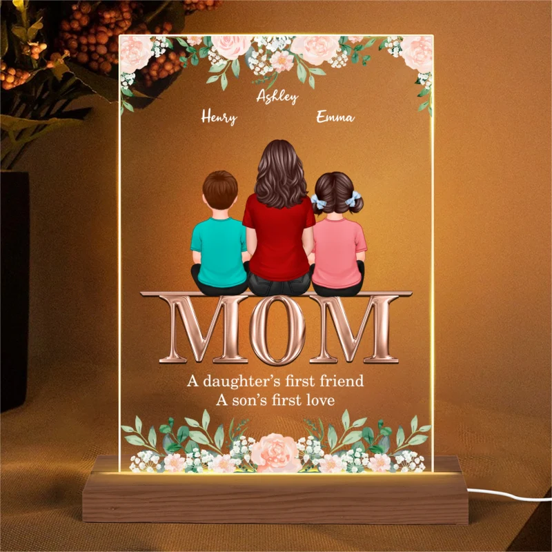 Mom Daughter First Friend Son First Love Personalized Acrylic LED Lamp Night Light - Image 4
