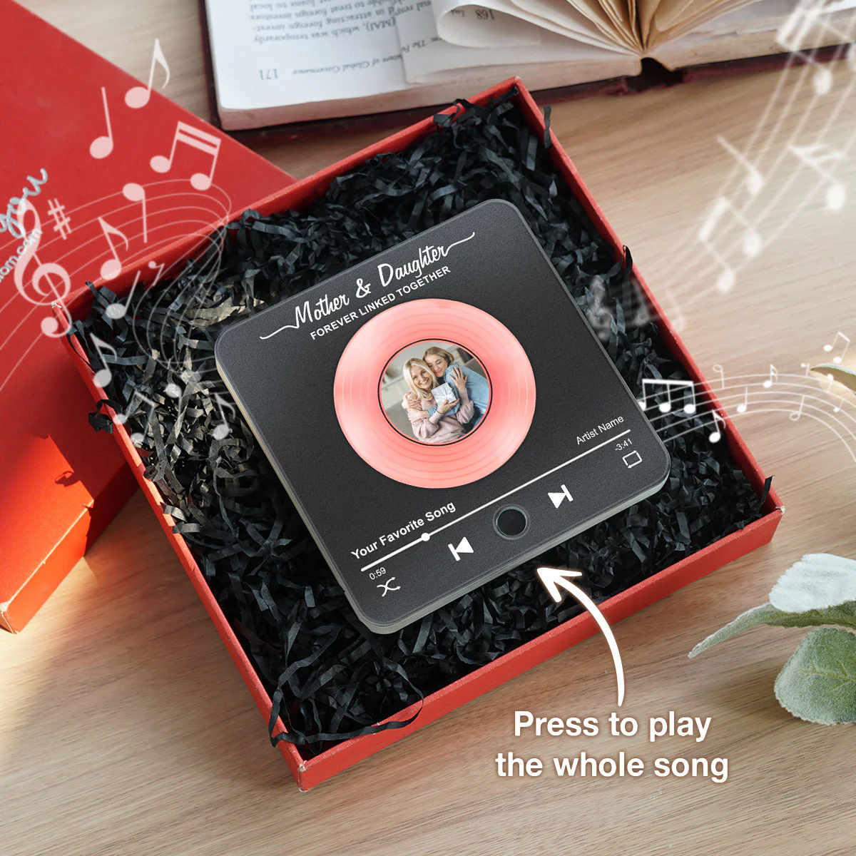 Mom & Daughter Vinyl Custom Photo Personalized Music Fridge Magnet, Perfect 2025 Gift For Mom - Image 3