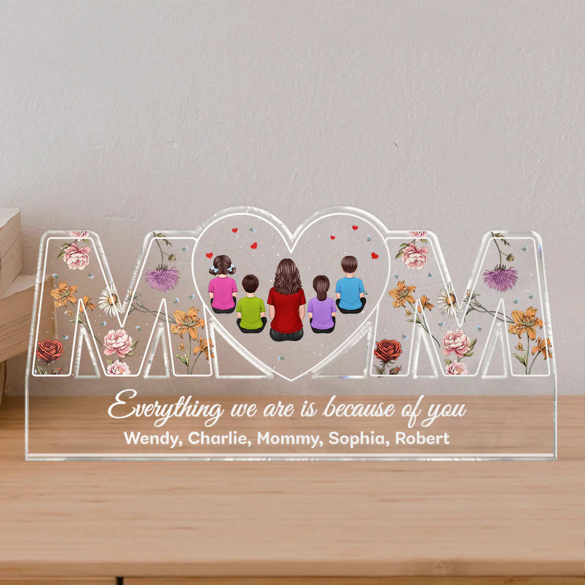 Mom Everything I Am Is Because Of You Personalized Acrylic Block Plaque - Image 9