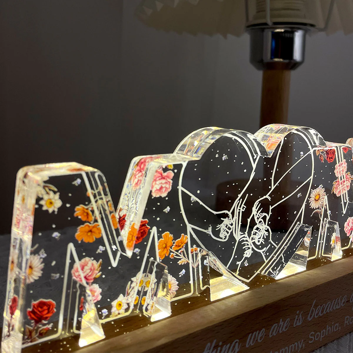[EXCLUSIVE LIMITED EDITION] Mom Everything We Are Is Because Of You, Perfect Gift For Mom Personalized Acrylic Block LED Night Light - Image 4