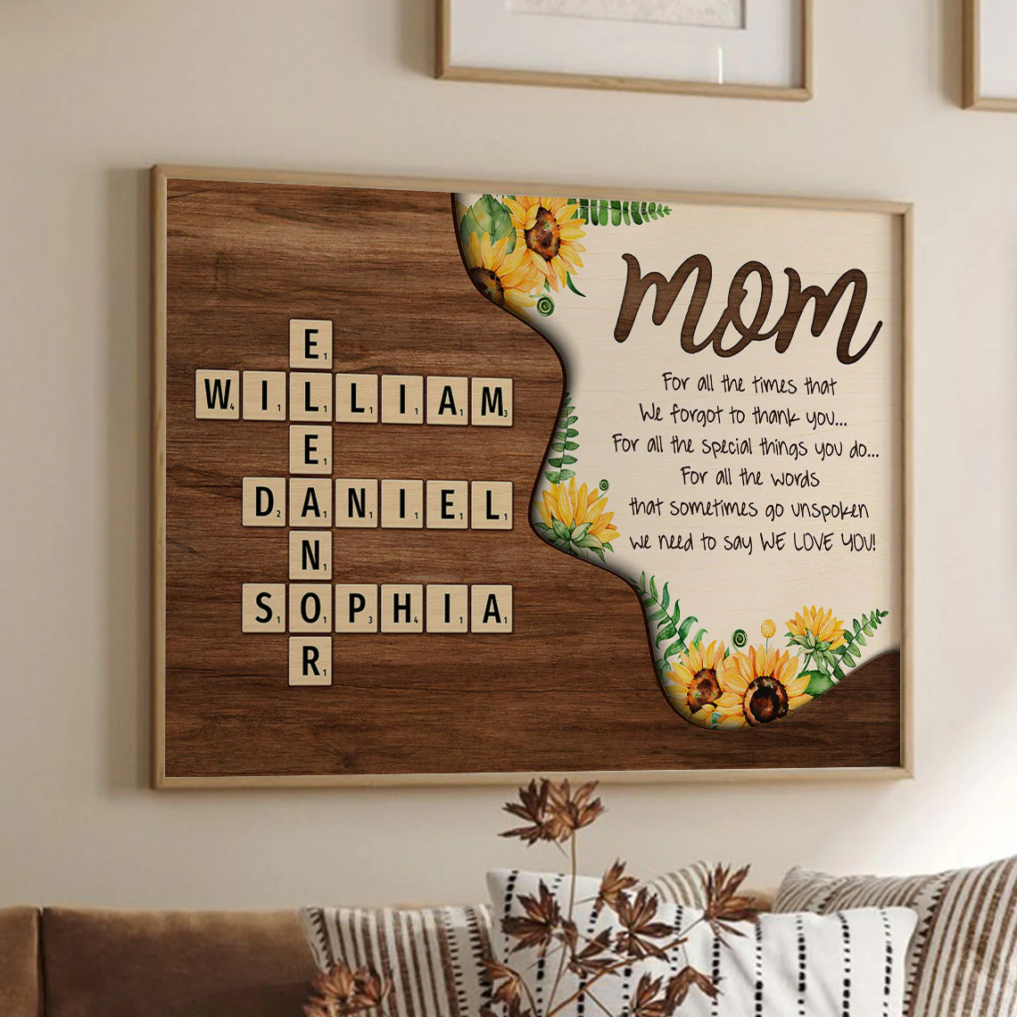 Mom For All The Time Not Thank You Crossword Puzzle Personalized Poster, Christmas Gift for Mom - Image 6