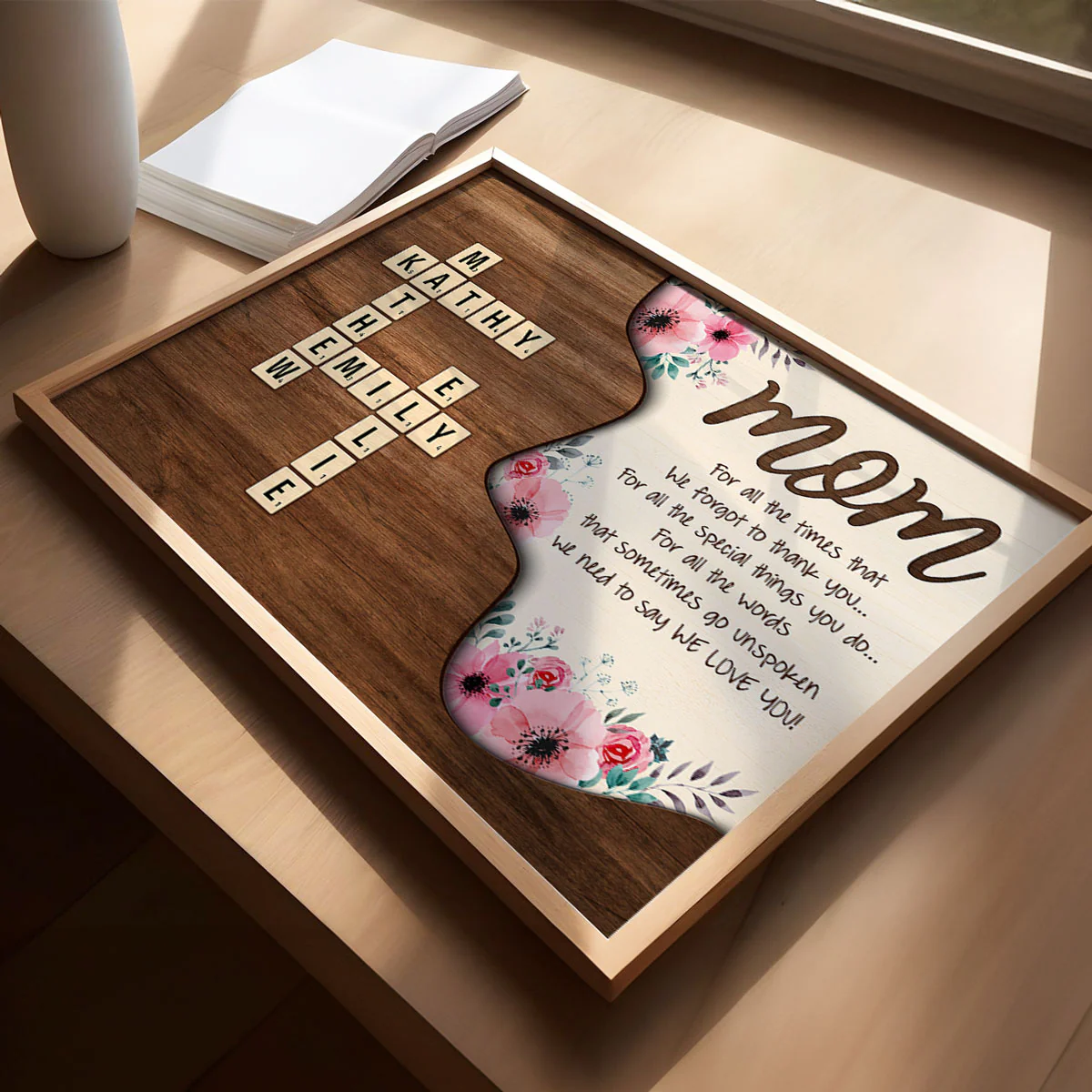 Mom For All The Time Not Thank You Crossword Puzzle Personalized Poster, Christmas Gift for Mom - Image 8