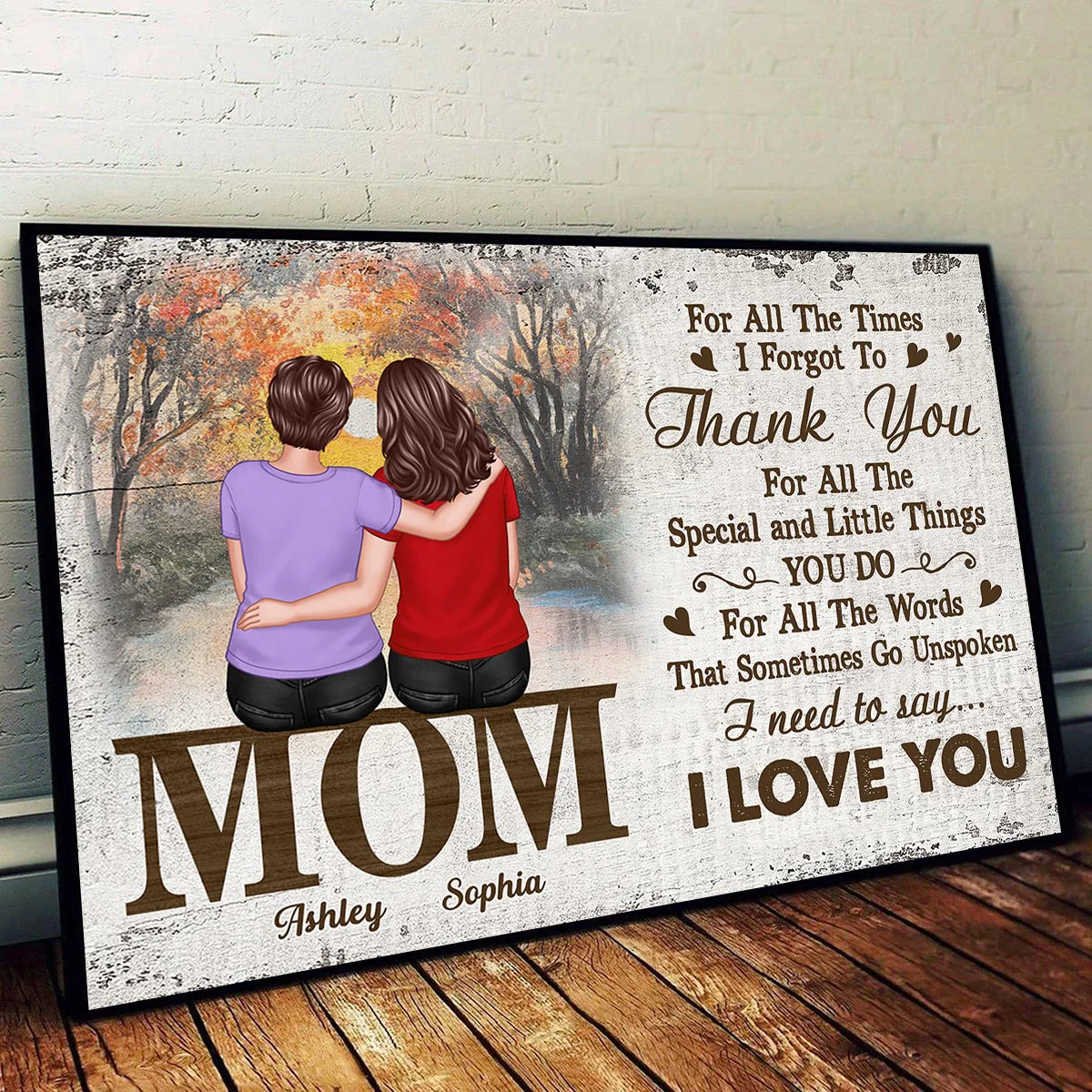 Mom For All The Times I Forgot To Thank You Retro Personalized Horizontal Poster - Image 2