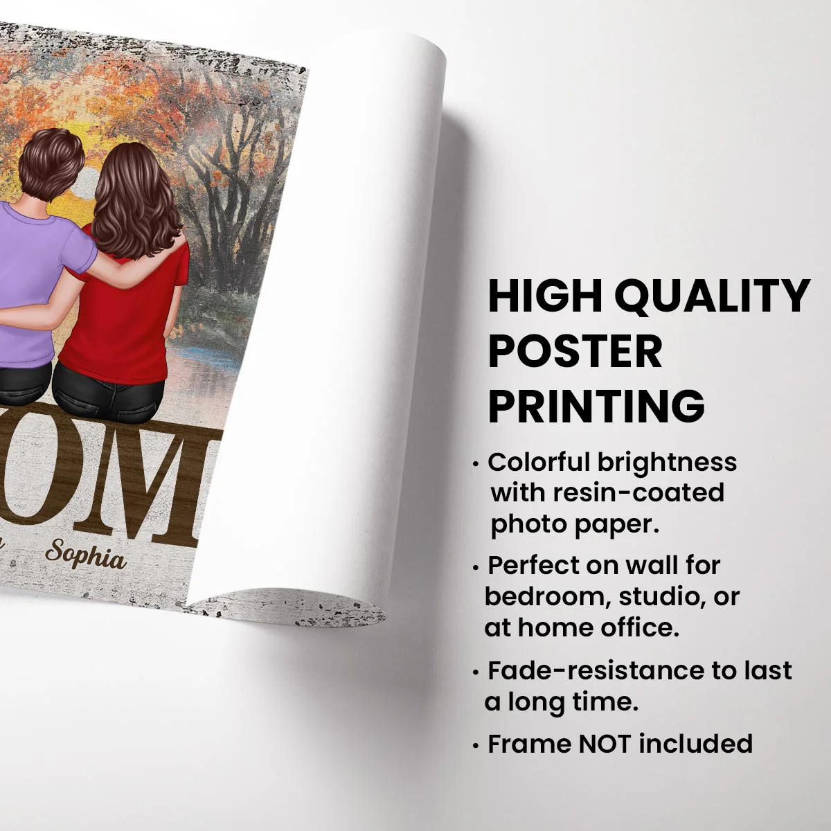 Mom For All The Times I Forgot To Thank You Retro Personalized Horizontal Poster - Image 3