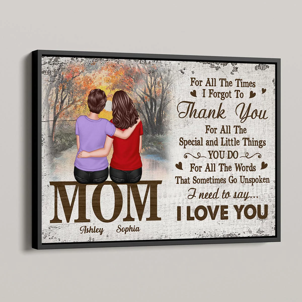 Mom For All The Times I Forgot To Thank You Retro Personalized Horizontal Poster - Image 4