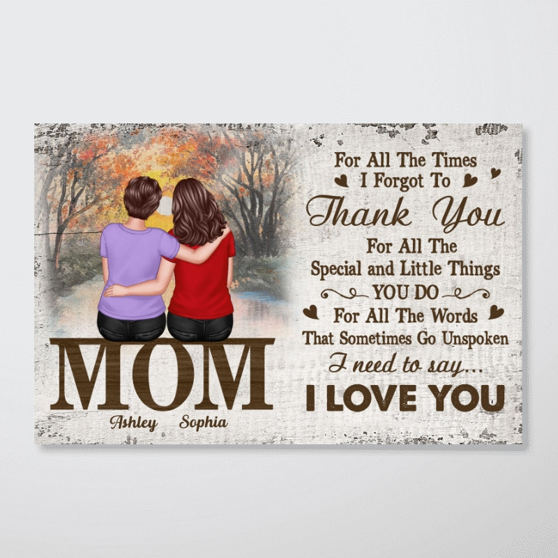 Mom For All The Times I Forgot To Thank You Retro Personalized Horizontal Poster - Image 7
