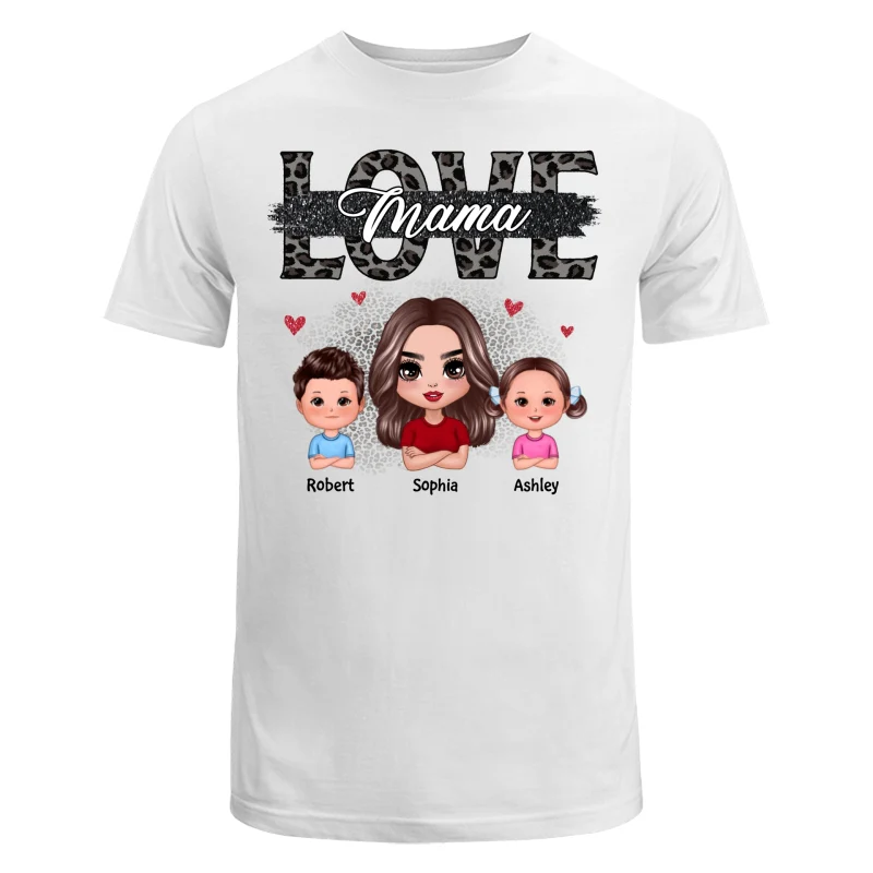 Mom Grandma Black Leopard Cut Through Personalized Shirt - Image 5