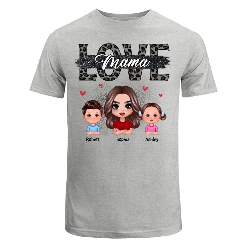 Mom Grandma Black Leopard Cut Through Personalized Shirt - Image 6
