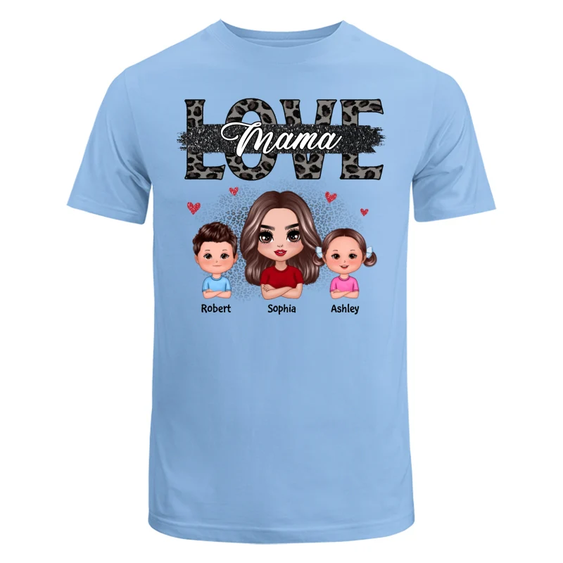 Mom Grandma Black Leopard Cut Through Personalized Shirt - Image 8