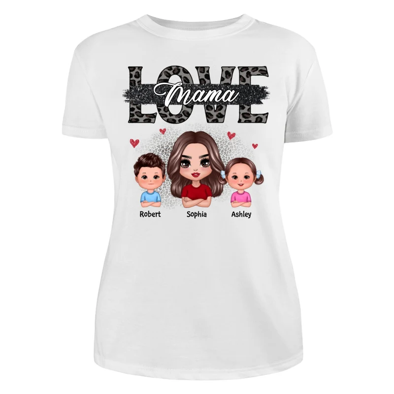 Mom Grandma Black Leopard Cut Through Personalized Shirt - Image 9