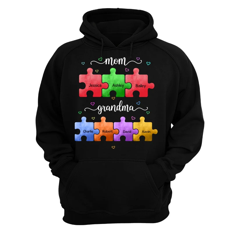 Mom Grandma Colorful Puzzle Gift For Grandma Personalized Shirt - Image 13