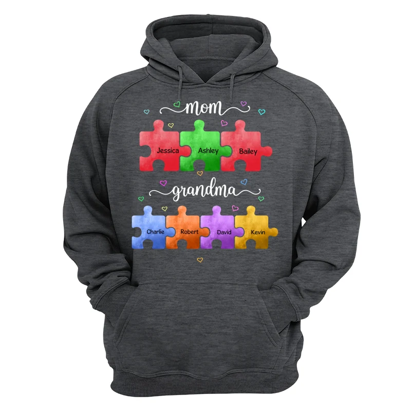 Mom Grandma Colorful Puzzle Gift For Grandma Personalized Shirt - Image 15