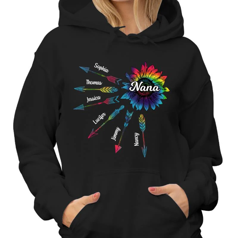 Mom Grandma Colorful Sunflower Arrows Personalized Shirt - Image 4