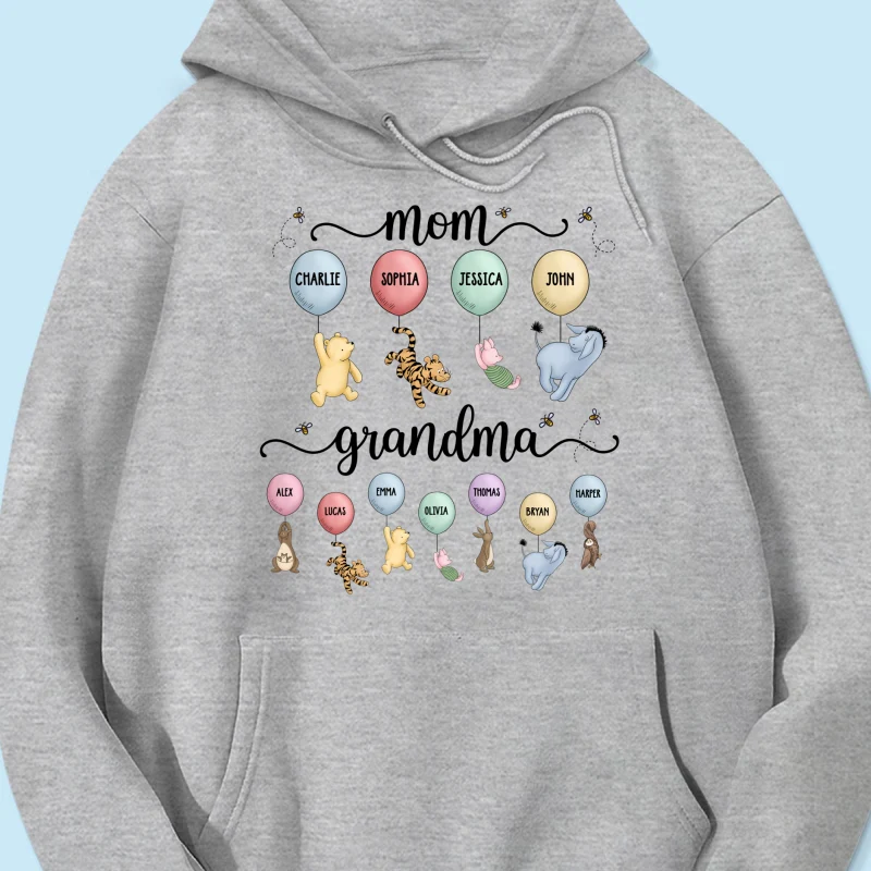 Mom Grandma Cute Characters With Balloons Personalized Shirt Mother‘s Day Gift For Grandma - Image 15