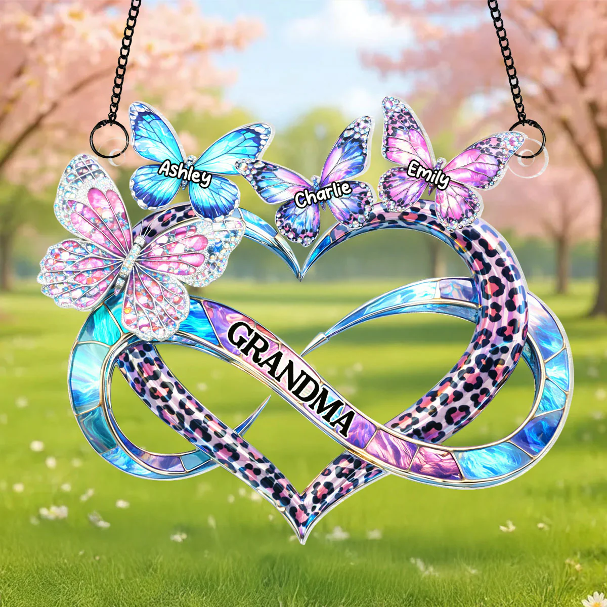Mom Grandma Heart Infinity - Personalized Suncatcher - Sentimental Mother's Day Gift for Grandma, Mom, Wife - Image 2