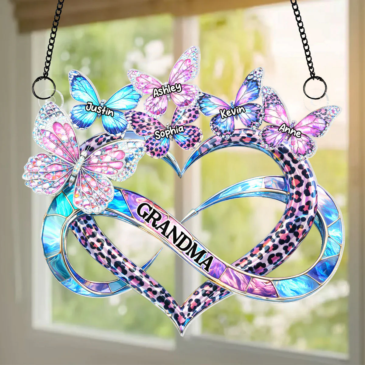 Mom Grandma Heart Infinity - Personalized Suncatcher - Sentimental Mother's Day Gift for Grandma, Mom, Wife - Image 7