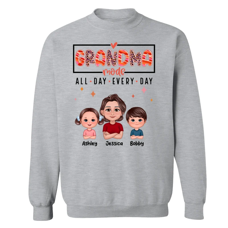 Mom Grandma Mode All Day Every Day Personalized Shirt - Image 18