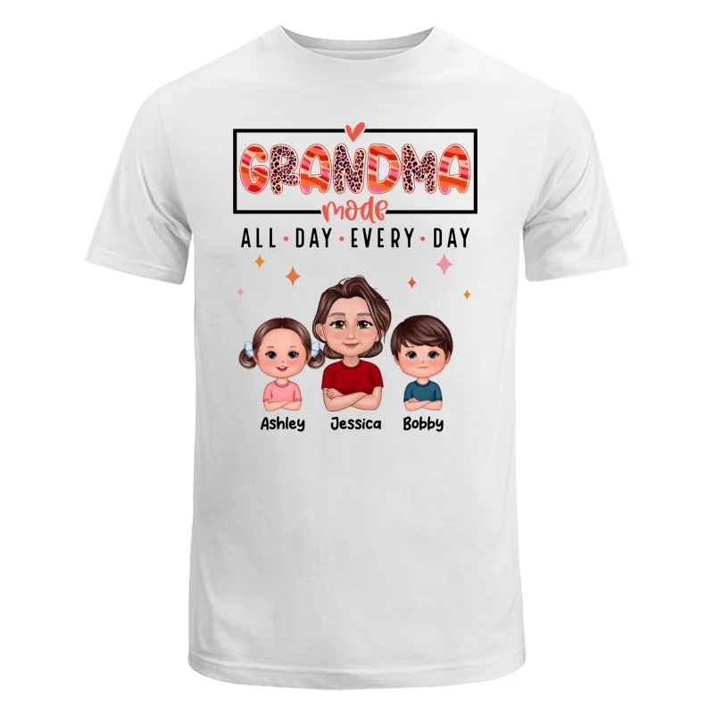 Mom Grandma Mode All Day Every Day Personalized Shirt - Image 5