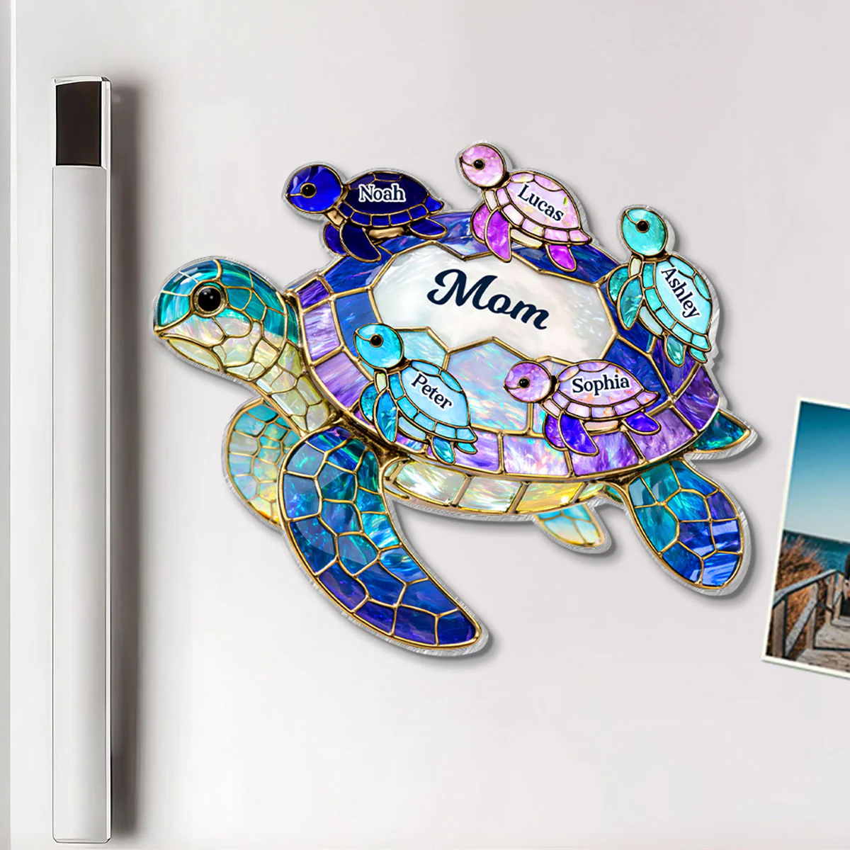 Mom Grandma Sea Turtle - Personalized Acrylic Fridge Magnet - Mother's Day Gift for Her
