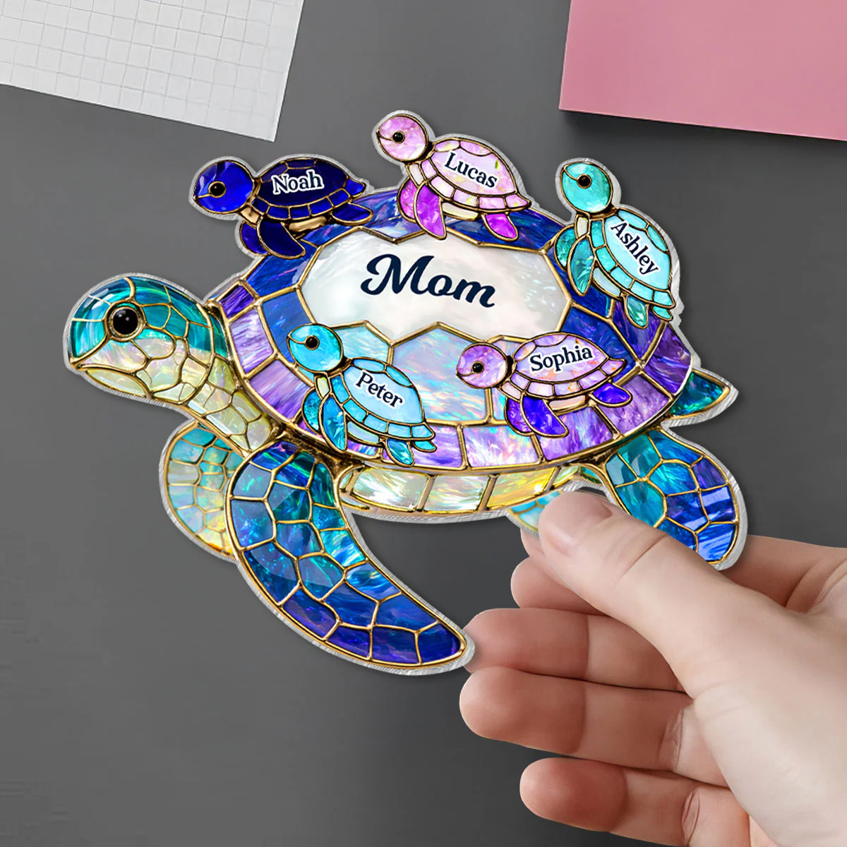 Mom Grandma Sea Turtle - Personalized Acrylic Fridge Magnet - Mother's Day Gift for Her - Image 4